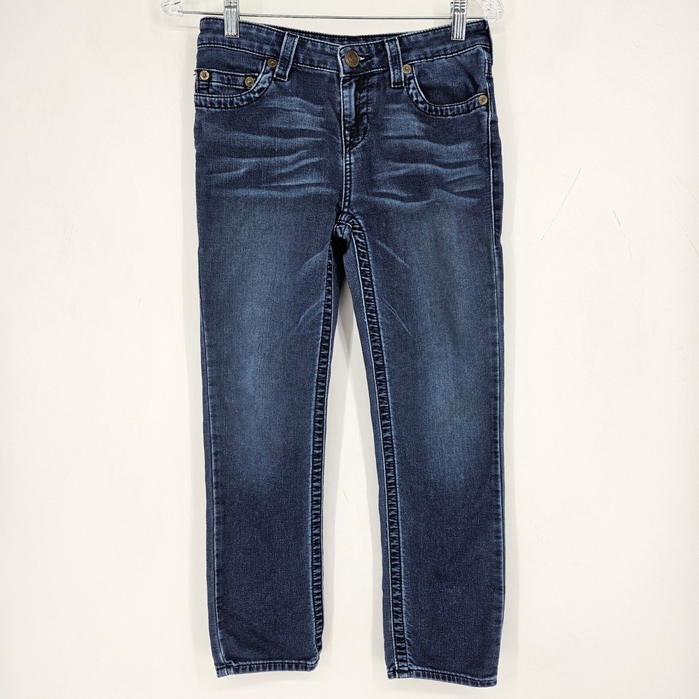 True Religion Jeans Girls 10 Youth Blue Pants Skinny Denim Dark Wash Straight
